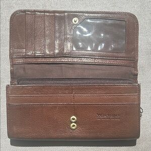 Wilsons Leather Brown Soft Leather Wallet with Card Slots & checkbook slot